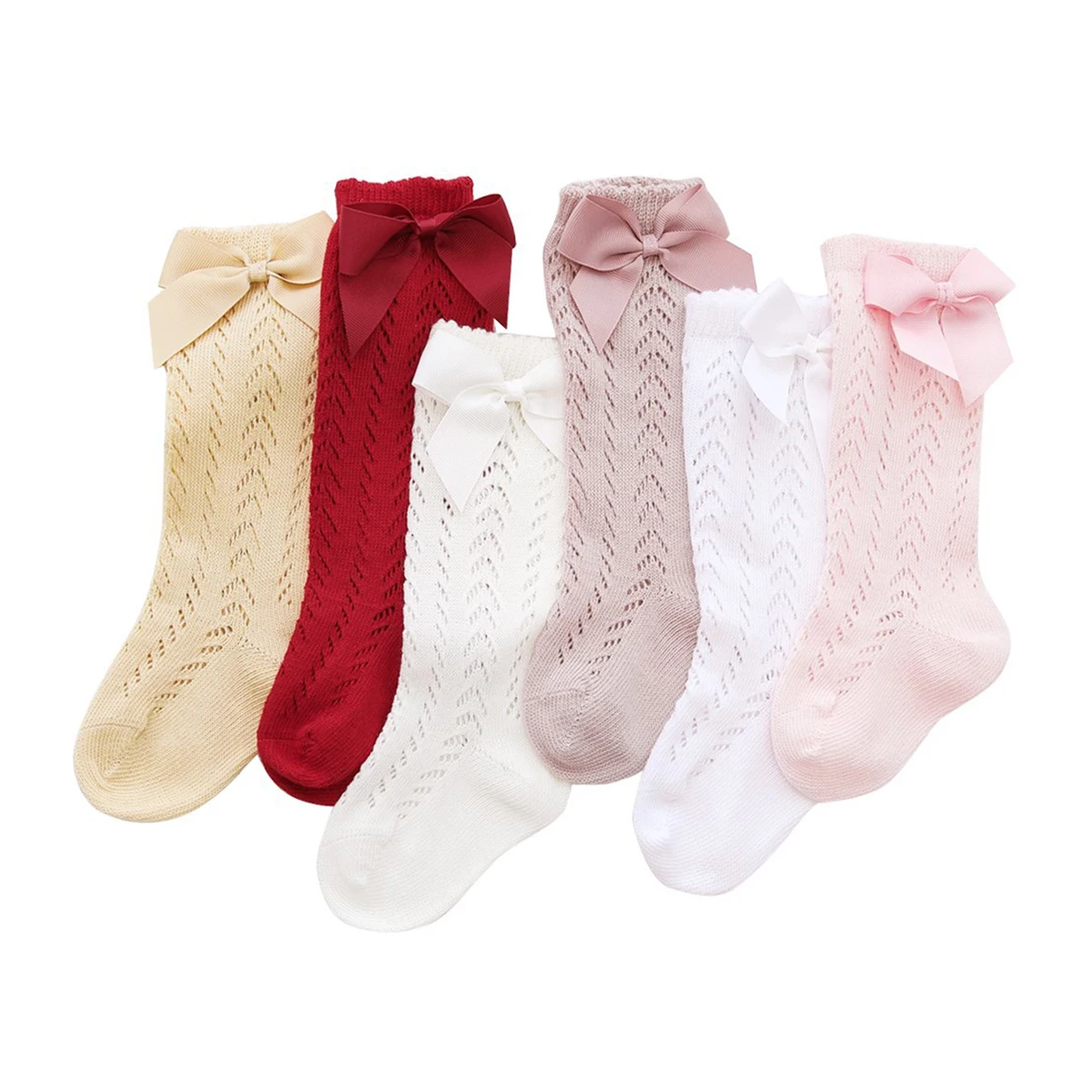 

Baby Bow Cotton Mesh Breathable Socks Newborn Infant Non-slip Baby Girls Socks 0-3 years