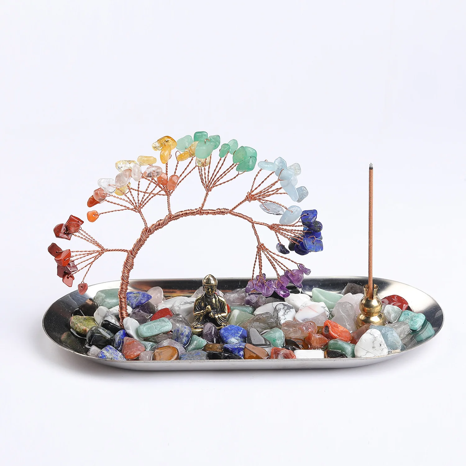 

Держатель для благовоний для палочки с ладаном подставки для благовоний 7 Чакр Исцеляющие кристаллы держатель для денег и дерева для йоги м...