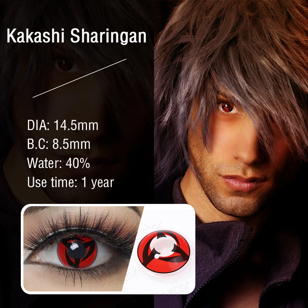 Контактные линзы для косплея аниме персонаж Итачи Шаринган контактные глаз