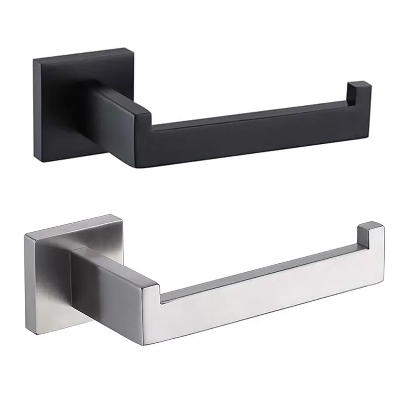 

NEW New 1pc Matte Black Toilet Paper Holder Wall Mount Tissue Roll Hanger 304 Stainless Steel Bathroom Accessories Hot Sale Drop