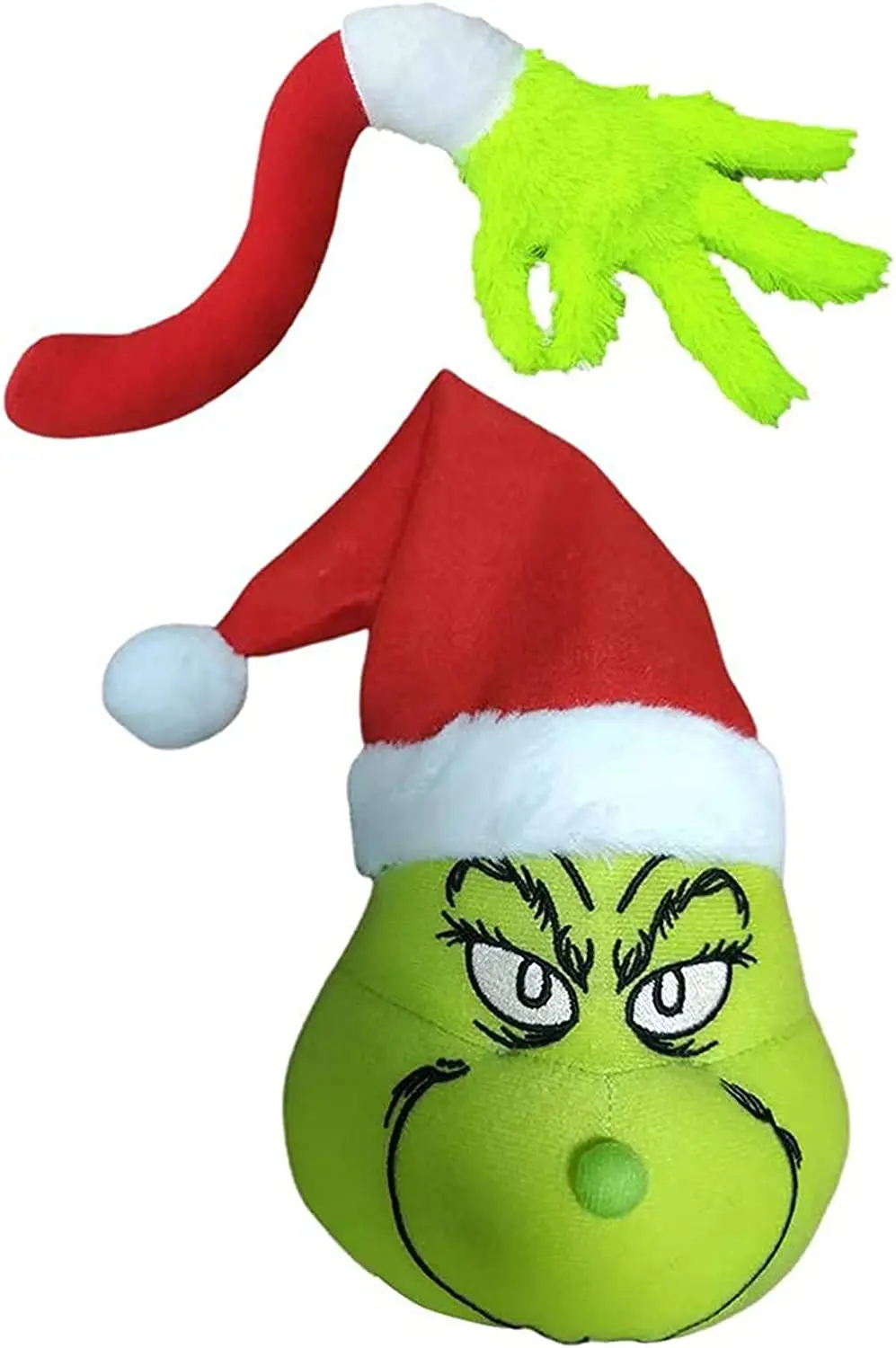 Christmas Tree Decorations, Plush Doll Grinch Hand Ornament , Elf Body Decor, for Christmas Tree Holiday Party