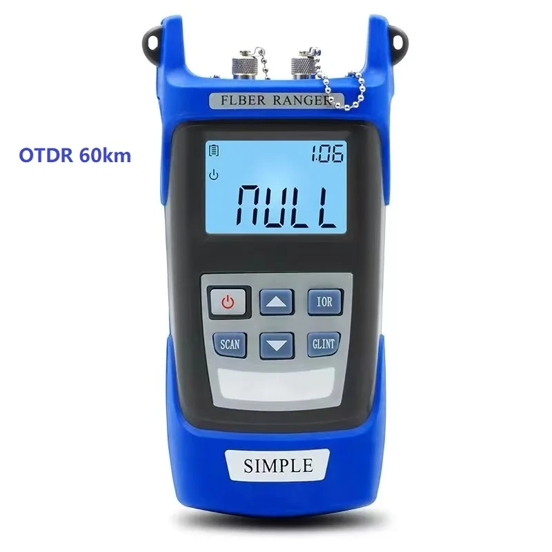 OTDR 60KM 1550nm FTTH Fiber Optic Optical Reflectometer Built In VFL with FC SC Touch Port Measurable Break Point Distance