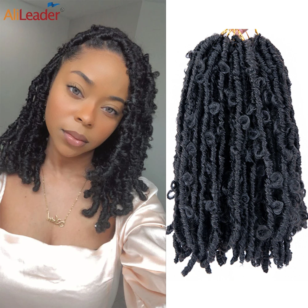 

Мягкие потертые плетеные волосы с бабочкой, модные вязаные крючком искусственные локоны, косички-бабочки для черных женщин, искусственные ...