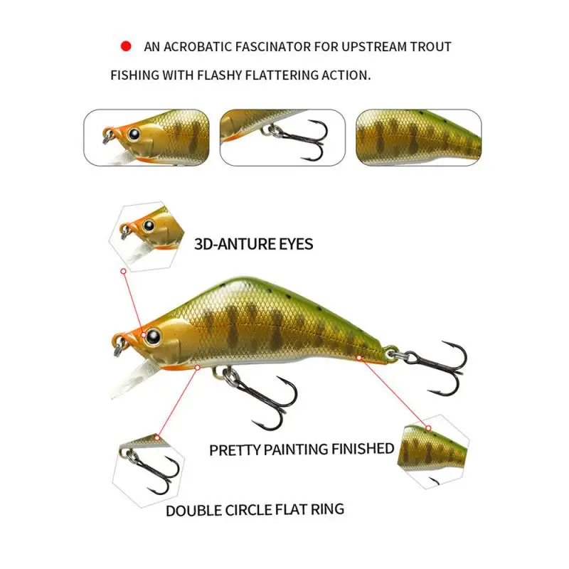 

55Mm 4.7g Fishing Lure Hardcore Heavy Minnow Wobbler Sinking Jerkbait Swimbait Artificial Hard Bait Trout Bait Bass Bait