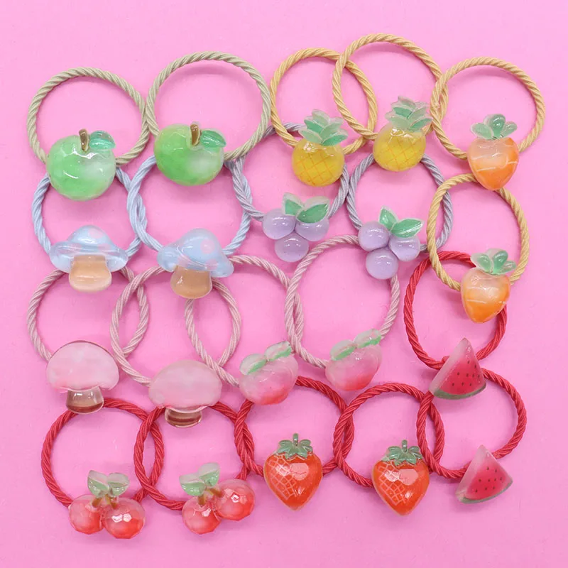 20 шт. резинки для волос в виде фруктов персика винограда яблока |