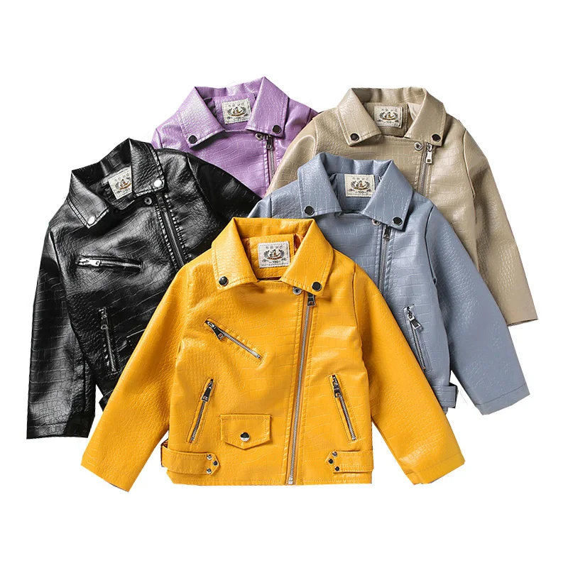 

Модная кожаная куртка для девочек, качественная ветровка для малышей, детская моторная куртка, детская одежда