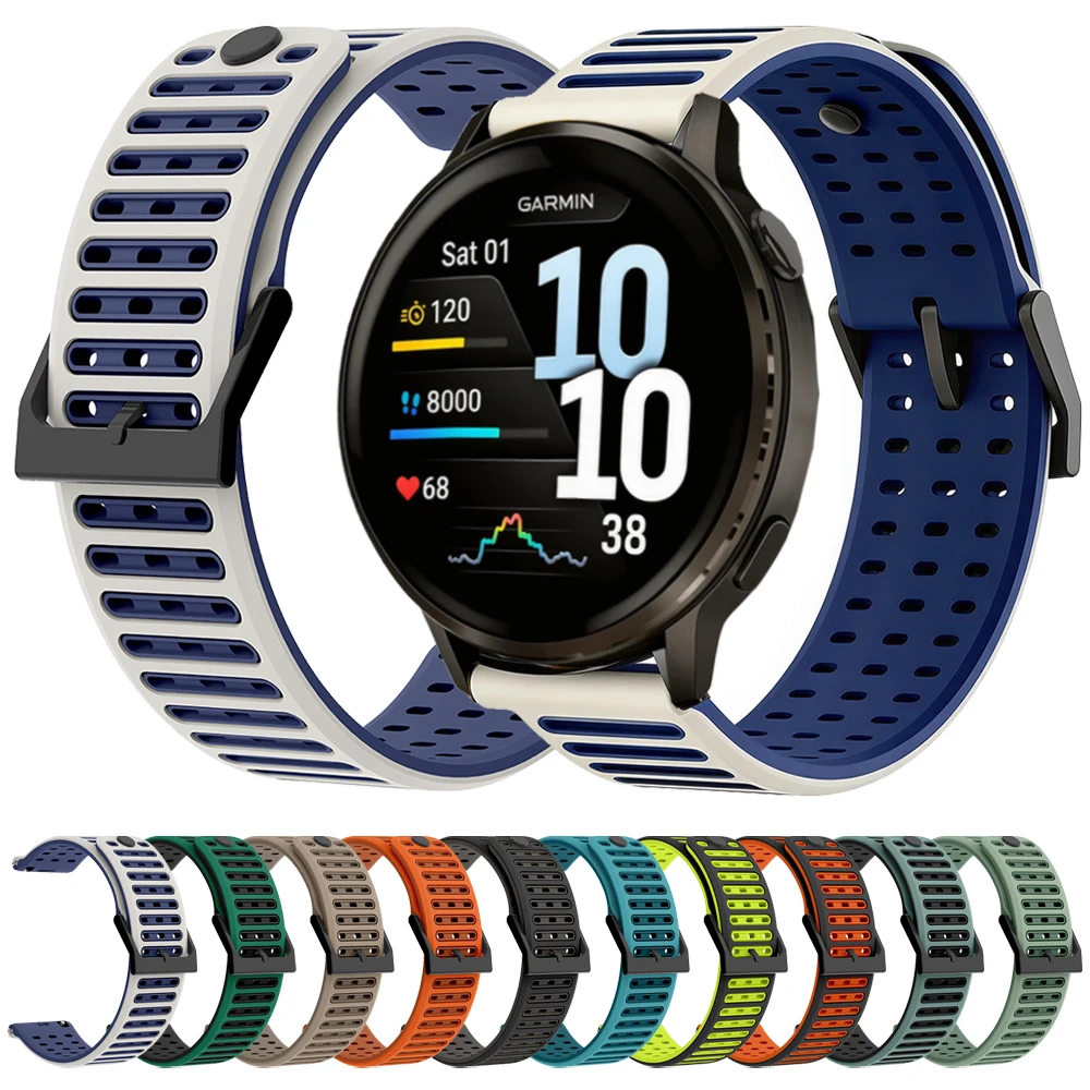 Фото Силиконовый ремешок 22 мм для Garmin Venu 4 3 2 45 мм/D2 Air X15, браслет для Forerunner 570 47 мм 265 255, аксессуары для ремешков и браслетов №1