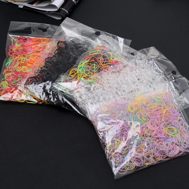 

1000pcs/bag Child Baby Gum For Hair TPU Disposable Elastics Hair Bands Girls Ponytail Holder Rubber Bands Hair Accessories