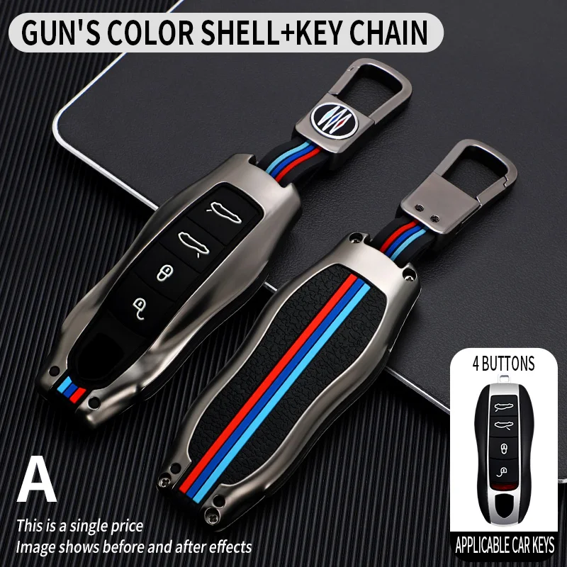 

New Zinc Alloy Car FOB Remote Key Case Shell Cover for Porsche Boxster Cayman 911 Panamera Cayenne Macan Car Key Accessories