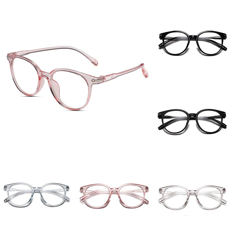 

Ultra Light Flat Mirror Glasses Decorative Spectacle Frame For Women Men Luxury Brand Clear Round Retro Jelly Color Eyeglasses