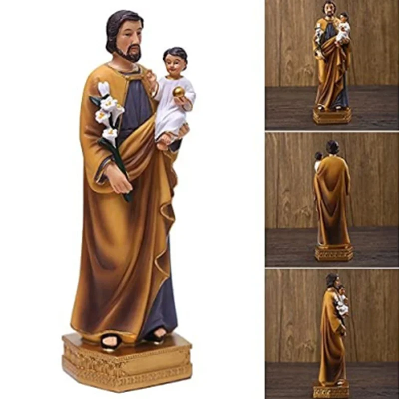 

Embrace Jesus Statue Hand-painted Resin Religious Crafts Idols Church Home Living Room Bedroom Desktop Decorations
