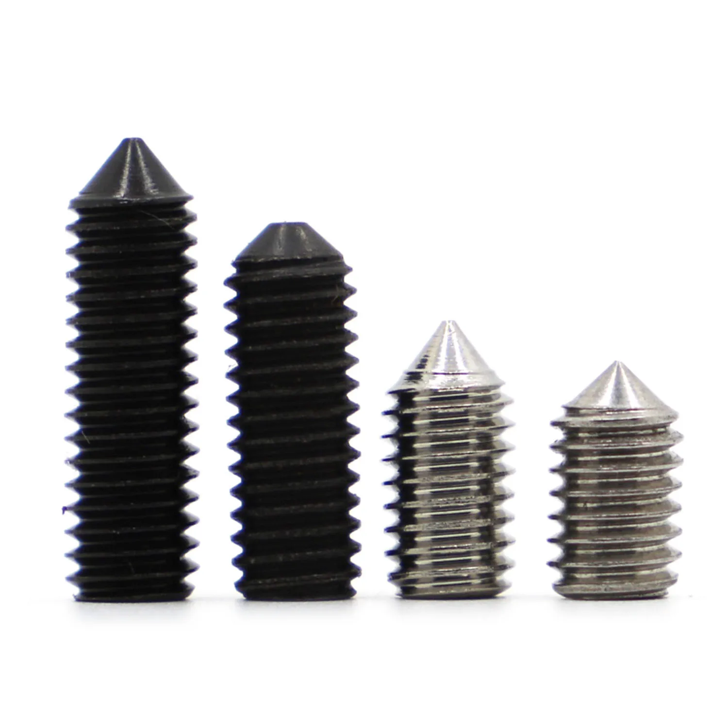 

M2 M2.5 M3 M3.5 M4 M5 M6 M8 DIN914 Stainless Steel Grade 12.9 Steel Hex Hexagon socket Cone Point Grub Set Screw Tapered Bolt