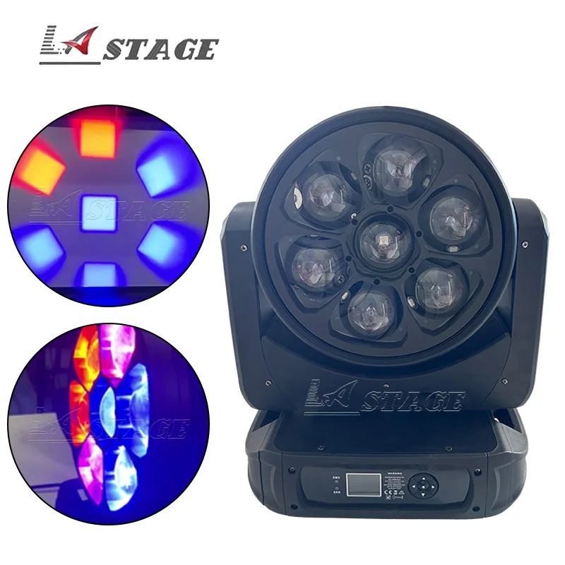 Фото Светодиодный прожектор 7x60W RGBW Big Eye Beam Wash для сцены, DMX, DJ-оборудование, дискотека, ночной клуб, пиксельный LED Wash Zoom, мобильная голова №1