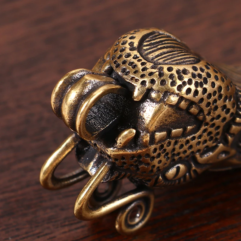 1 шт. винтажный латунный свисток с головой дракона автомобильный брелок подвеска