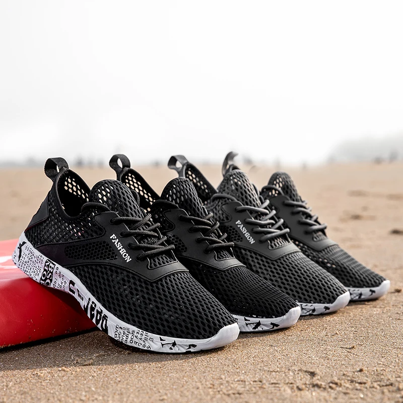 JIEMIAO Elastic Breathable Men Women Water Sports Shoes Summer Unisex Beach Sandals Non-slip Soft Sole Upstream Wading Shoes