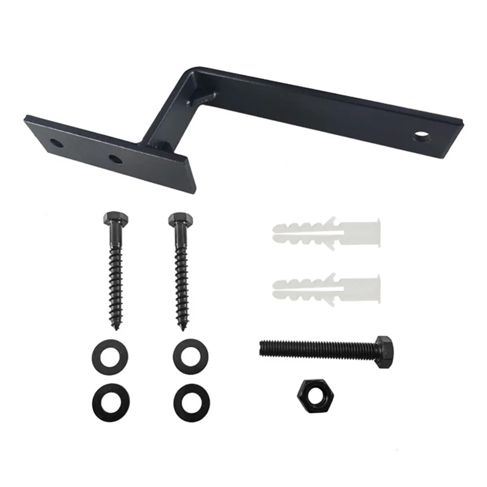 

1PCS Ceiling Mount Bracket Connect Parts Barn Door Slide Rail Track Integrated Bracket Large Wheel Type Single Carbon Steel Thic