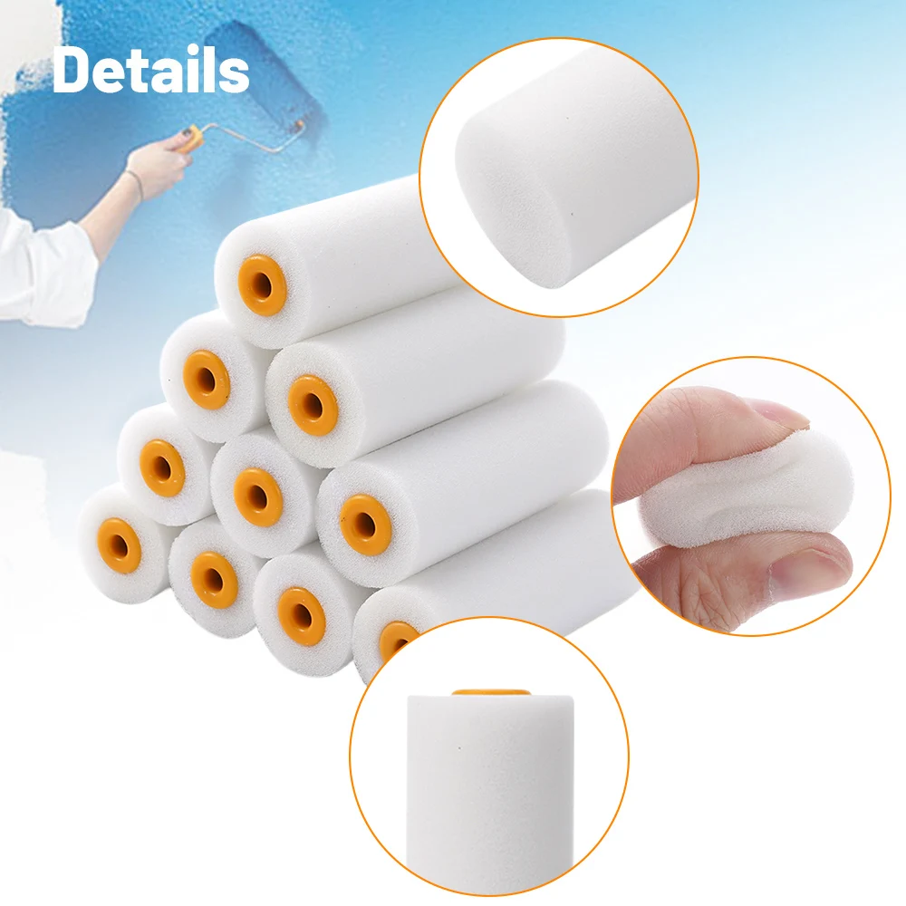

10 шт., 100 мм, валик для рисования, прочный пенопластовый валик для краски, чехол, художественные наборы для рисования, украшения дома, инструмент для ремонта краски