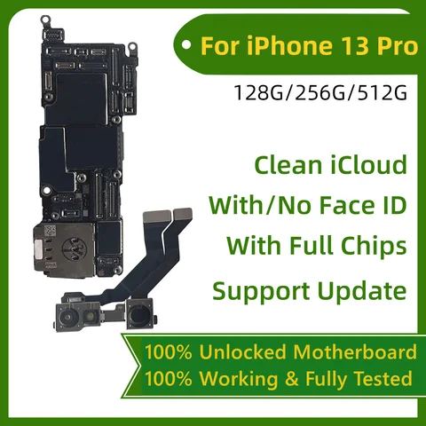 Разблокировано для iPhone 13 Pro Max с/без лицевой идентификационной платы, материнская плата 13, мини-материнская плата, чистая материнская плата iCloud, поддержка теста обновления