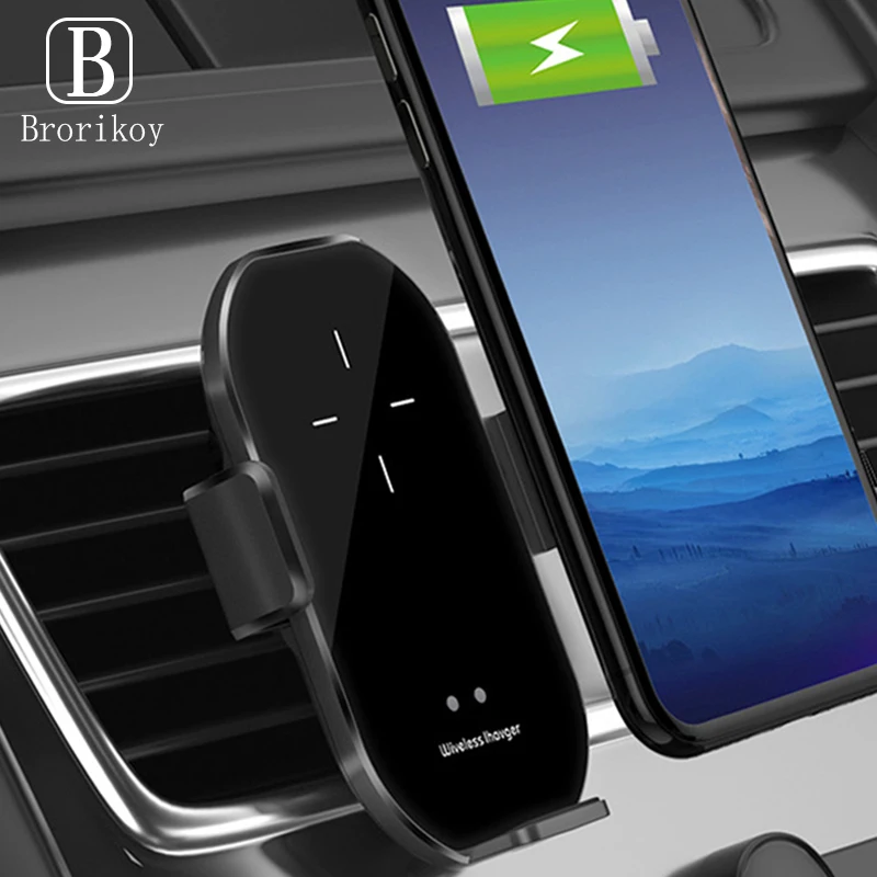 

Infrared Sensor Automatic Wireless Charging Car Bracket for iPhone 12 11 Pro Xs Max X 10W Wireless Quick Car Charge Stand Holder