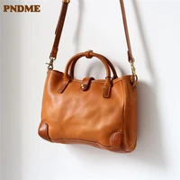 pndme fashion casual designer luxury genuine leather womens handbag weekend daily natural real cowhide shoulder messenger bag