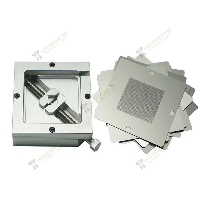 Станция для реболлинга BGA зажим универсальный набор трафаретов 10 шт. 90*90 мм 90x90