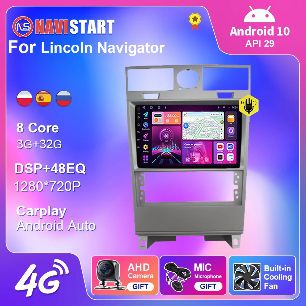 

NAVISTART для Lincoln Navigator 2005-2006 Android 10 автомобильное радио 4G WIFI Android Авто Carplay DSP GPS навигация 2Din DVD плеер