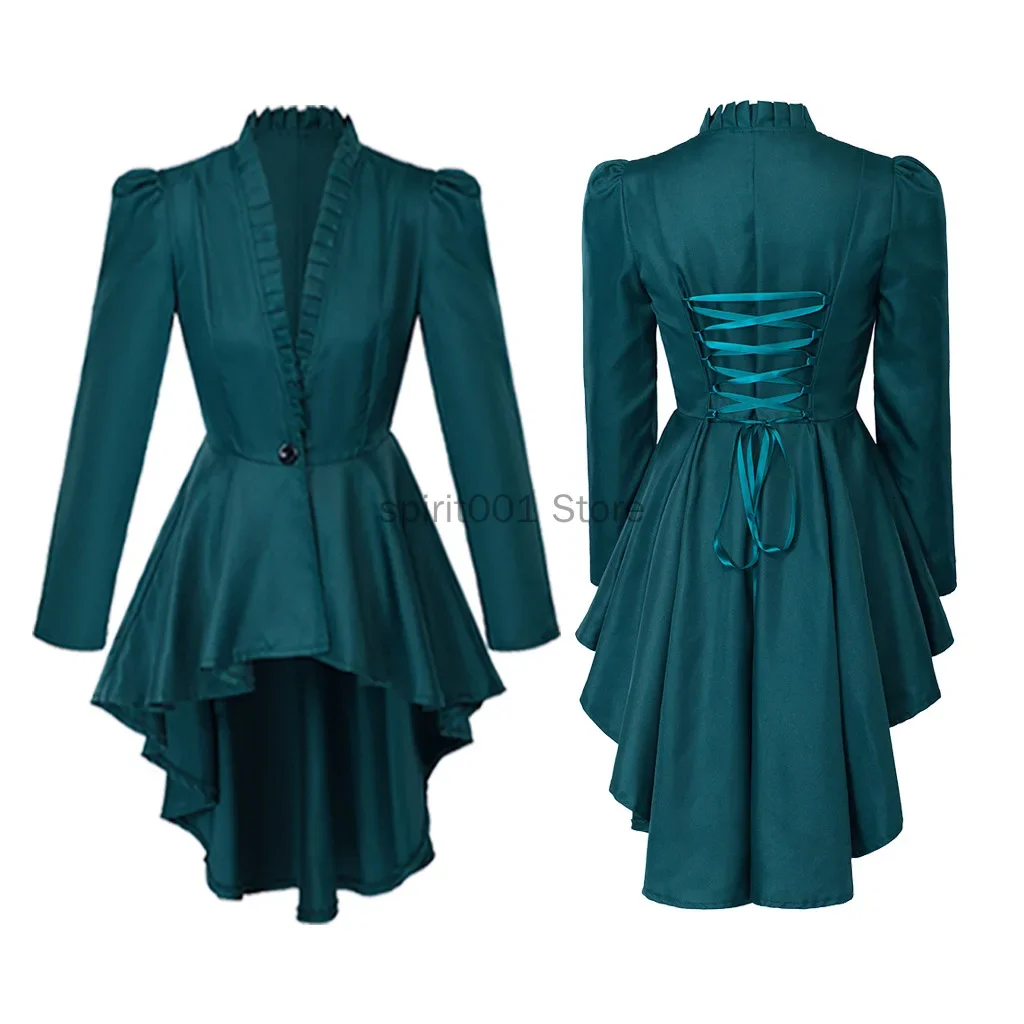 Женский осенний средневековый викторианский костюм смокинг фрак готический