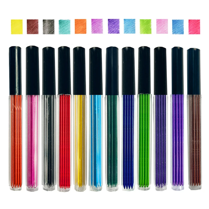 Многоцветный 2 0 мм автоматический сменный карандаш стержень школьный офис