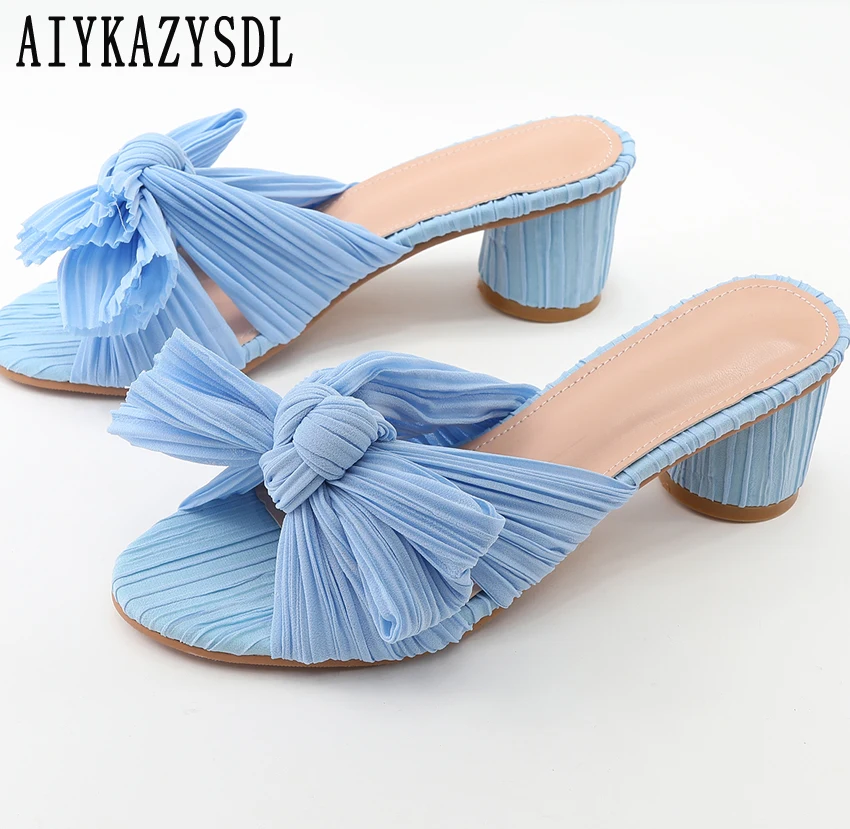 

Женские шлепанцы AIYKAZYSDL на высоком каблуке, с металлическим каблуком, большие размеры 42