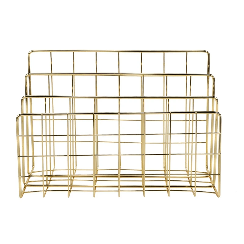 

Big Deal Nordic Style Iron Art Grid Storage Rack Book Holder Three Layer Desktop Magazine Shelf Home Organizer Decoration