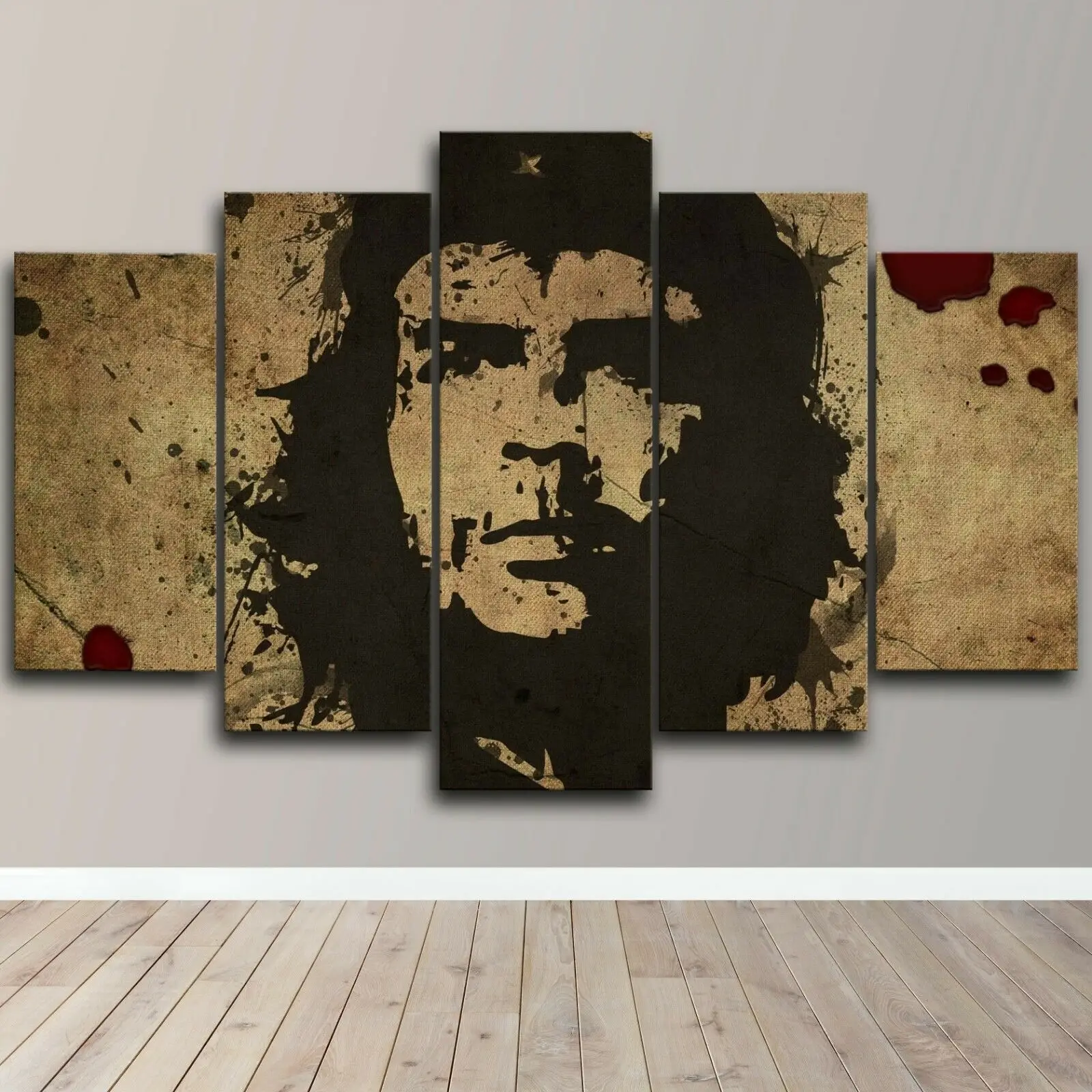 

Che Guevara революционный марксист 5 панелей холст настенная печать Декор для дома печатные изображения HD постер без рамки картины