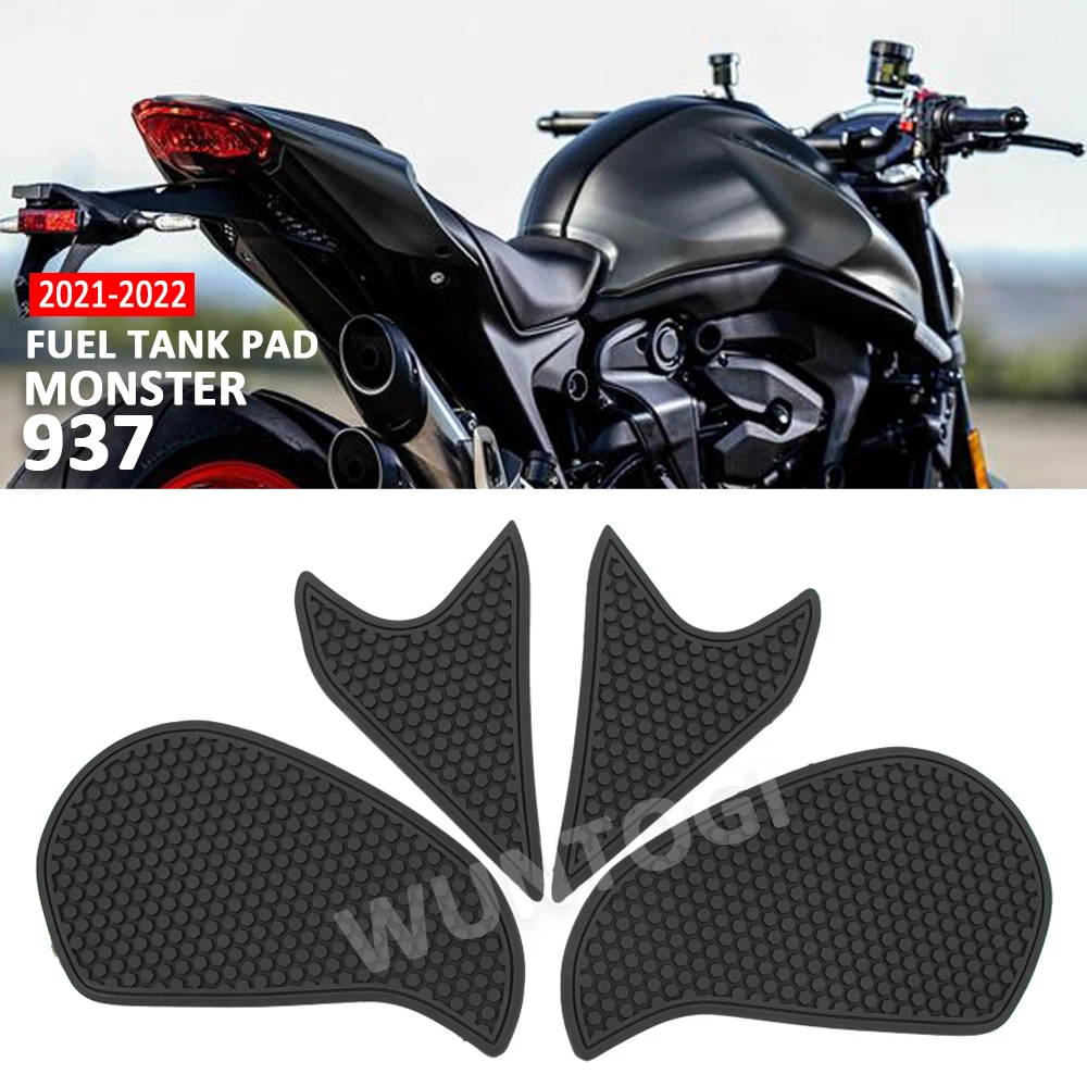 Фото Для DUCATI Monster 937 MONSTER937 2021 2022 Tankpad мотоциклетные водонепроницаемые Нескользящие боковые наклейки на прокладки для топливного бака резиновые наклейки №1
