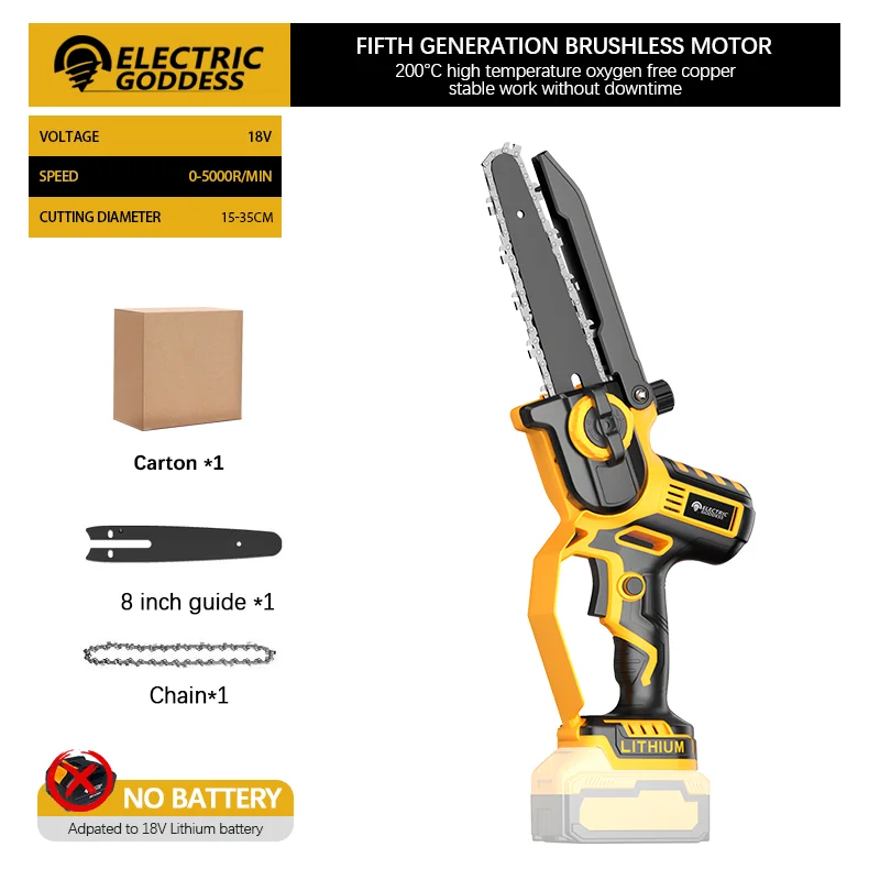 Аккумуляторная цепная пила ELECTRIC GODDESS 8 дюймов для Makita 21В