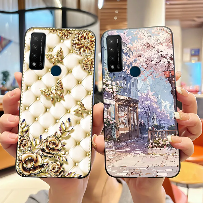 Фото Мягкий черный чехол для TCL 20 R 5G/Bremen 5G/20 AX 5G, уникальный дизайн, узор с изображением дракона, короля и тигра, защита от царапин №2