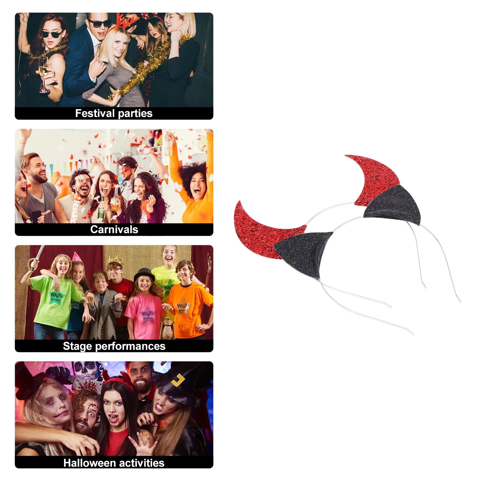 2 шт. нарядное платье на Хэллоуин косплей повязка голову с рогом демона ленты для