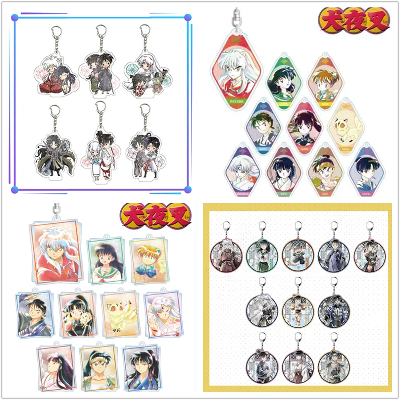 

Anime Inuyasha Keychain Figure Doll Higurashi Kagome Miroku Sango Kikyo Sesshoumaru Higurashi Acrylic Keyring Bag Pendant Gift