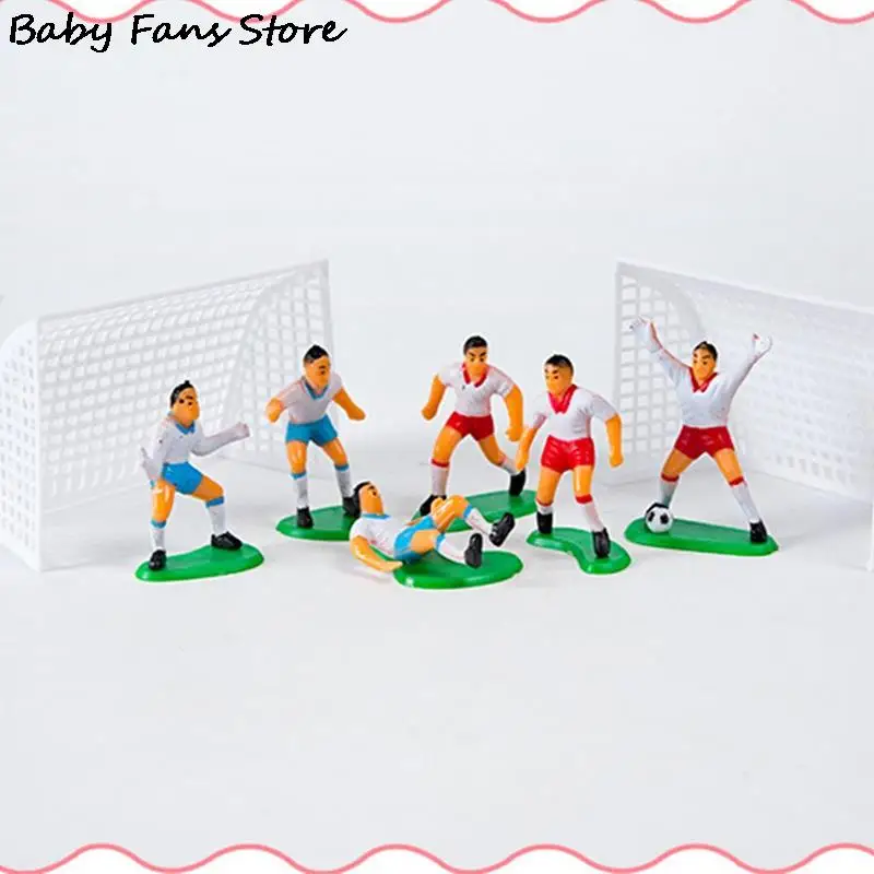 

8PCS Soccer Team Cake Decoration Toys Football Club Birthday Party Cupcake Topper Figures Sports Player DIY Cakes Dolls Children