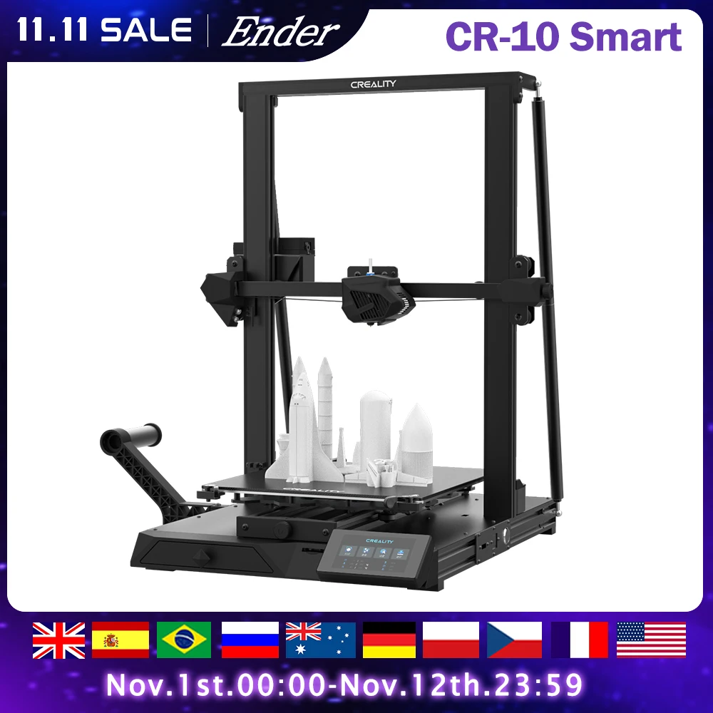 

Creality CR 10 Smart 3D Printer WIFI Touch LCD Silent Motherboard Intelligent Auto-Leveling Ender 3d Printing Size 300x300x400mm