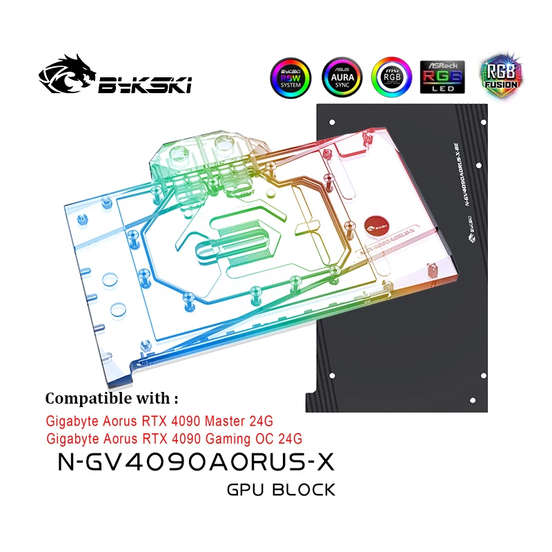 

Bykski Water Block for Gigabyte GeForce RTX 4090 Gaming OC / MASTER GPU Card / Copper Cooling Radiator RGB AURA/ N-GV4090AORUS-X
