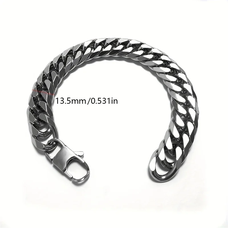 Кубинский браслет-цепочка из нержавеющей стали толщиной 13 5 мм для мужчин