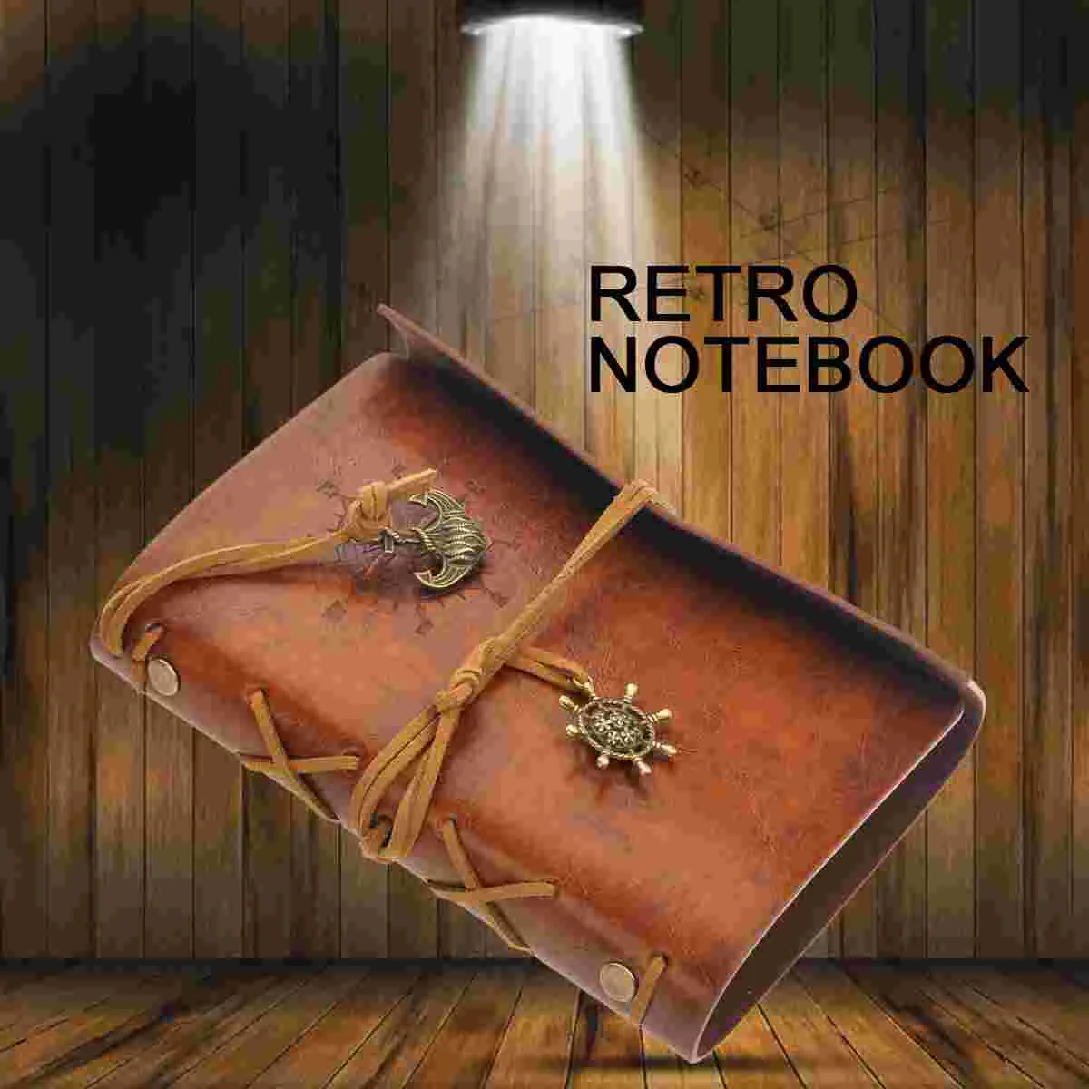 

Vintage Journal Book Nautical Pirate Anchor PU Cover Notebook Loose- leaf String Bound Blank Notepad Travel Diary Jotter Sketch