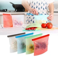 silicone bags reusable silicone 500ml food bag airtight seal food preservation bag food grade for vegetable liquid snack meat