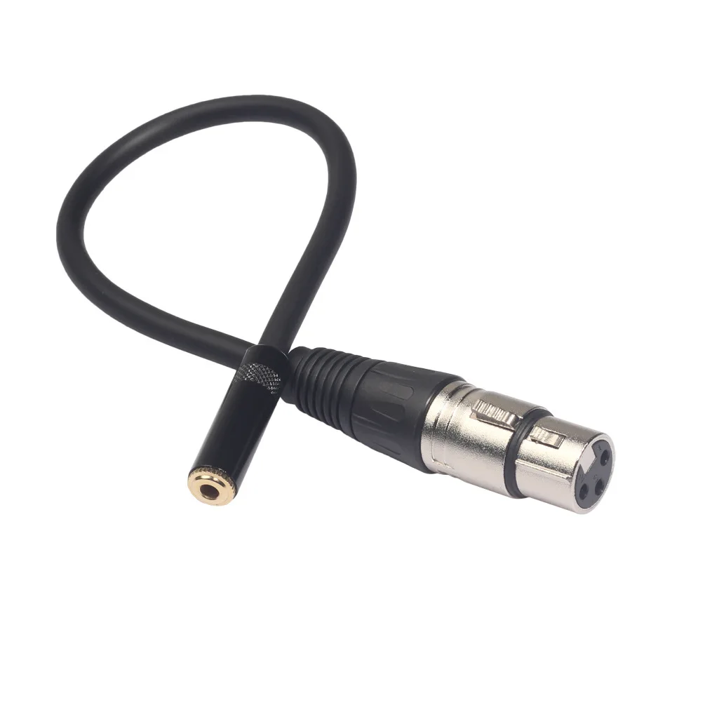 

0.3M 1pcs Black 3.5 XLR Audio Cable 3.5mm Female XLR Female Audio Cable 3P XLR Canon 3pin AUX Cable Wire Converter