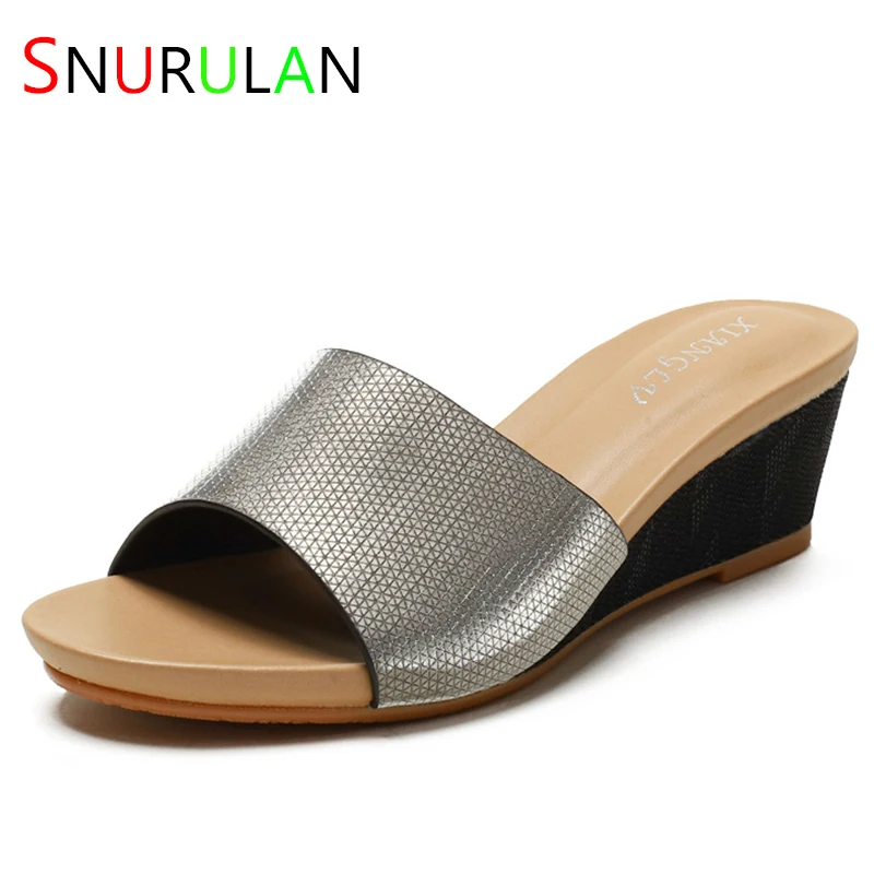 

Sandals Fashion Open Toe Summer New All-Match Thick Bottom Small Wedge Outdoor Simple Comfortable Slippers for Women