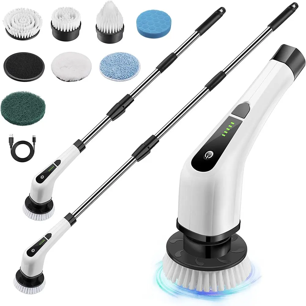 

Electric Spin Scrubber, Power Shower Scrubber with 7 Brush Heads, Portable Household Tools & Cordless Mop Machine, Bath Tub Scru
