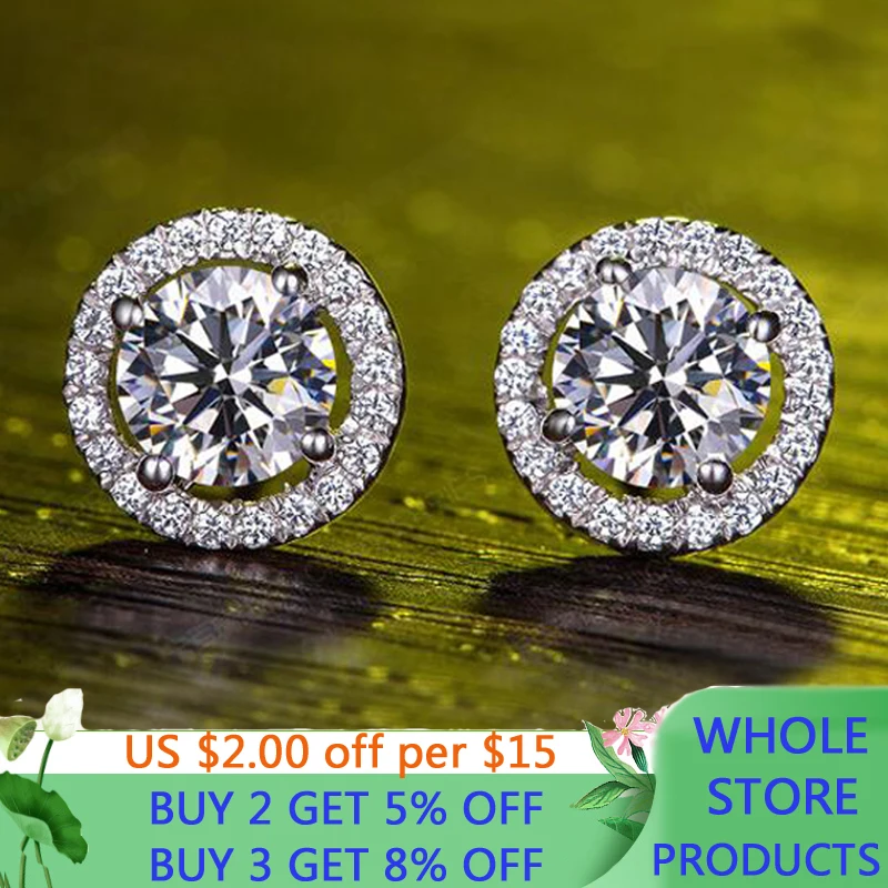 

LMNZB Free Sent Certificate Tibetan Silver S925 Earrings Natural Zirconia Diamond Silver Stud Earrings for Women Jewelry BE013