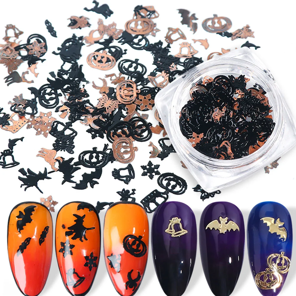 

4pcs Delicate Nail Stickers Pumpkin Nail Patch Bat Nail Stickers