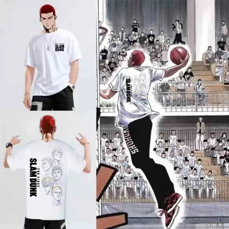 

Slam Dunk T Shirts Fashion Oversized Men Women Black White Red Basketball Tees Japan Anime Graphic 2023 Streetwear Kid100-6XL