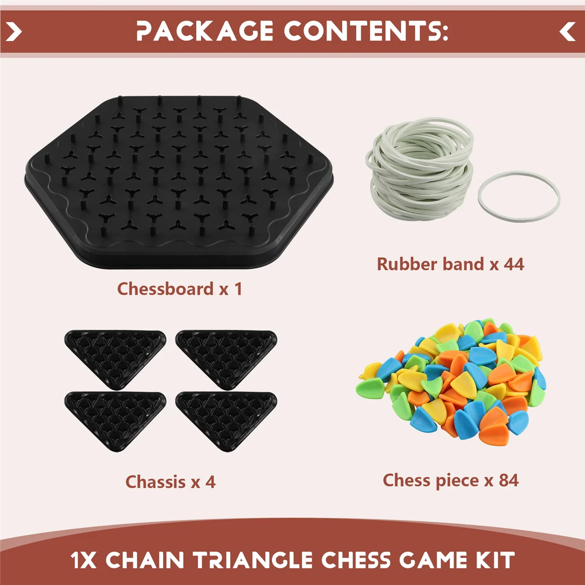 Цепочка треугольная шахматная игра тригл Резиновая лента игровая версия для