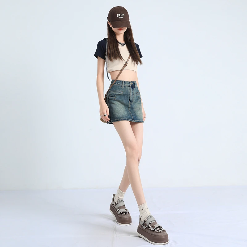 Jeans Women's Spring and Summer 2023 baby blue high street Versatile Always Net Red Age shorts Loose